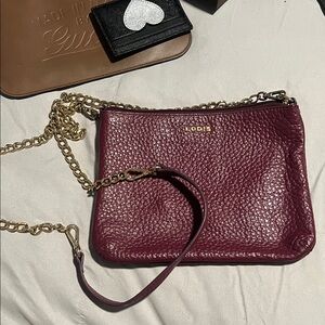 🌺50% OFF ALL BUNDLES!🌺 Lodis Leather Convertible Crossbody Bag Gold Chain Strap